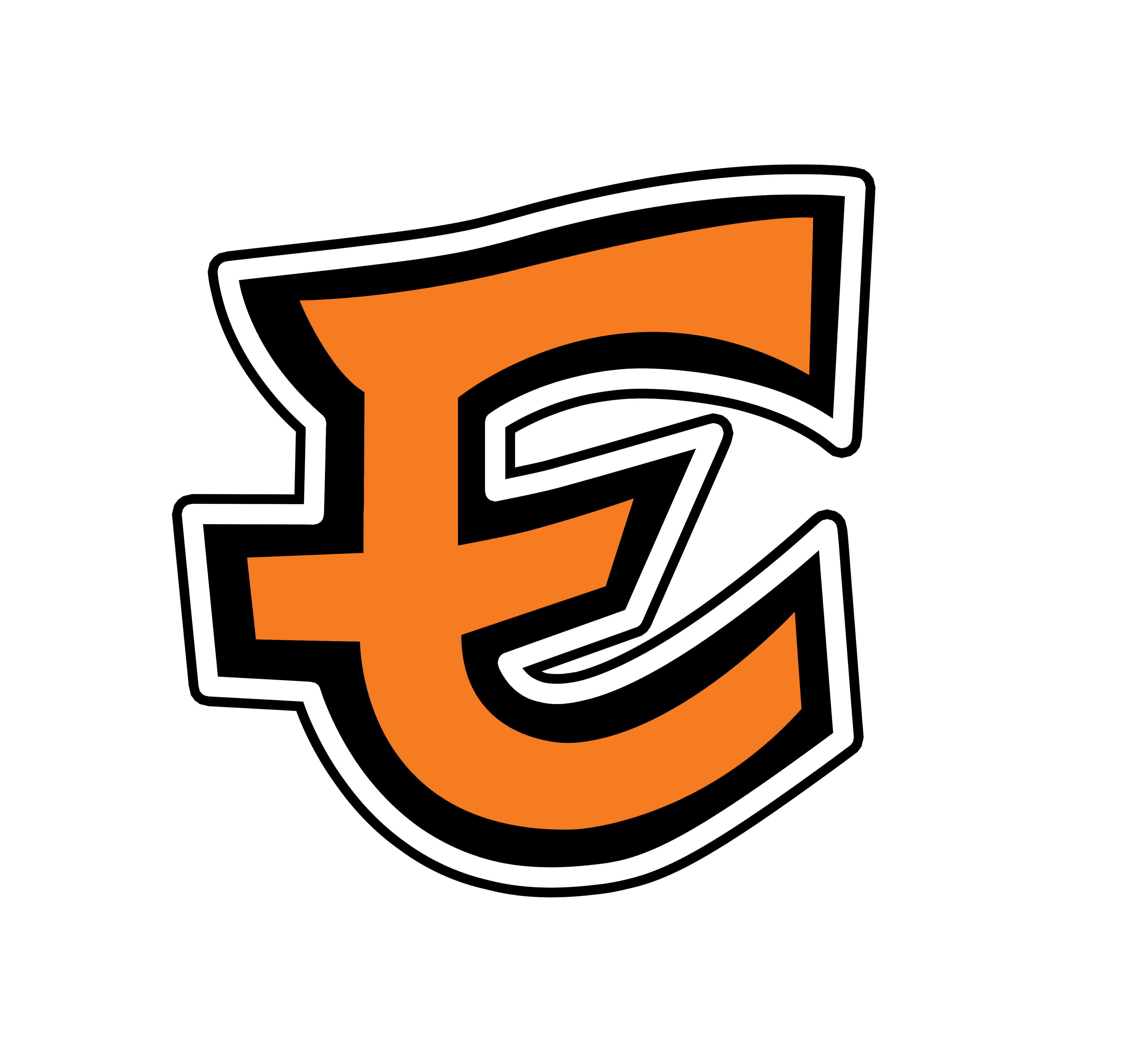Ephrata 'E' with a black outline.